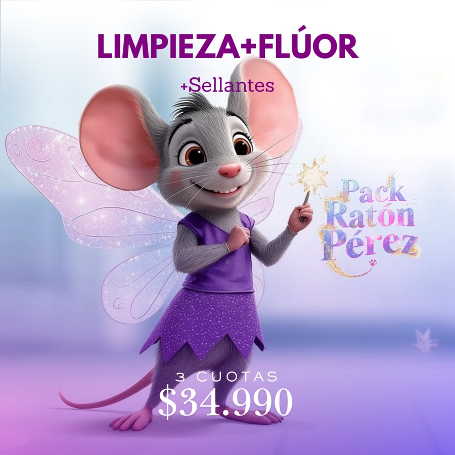 Pack Ratón Pérez: limpieza, flúor y sellantes para niños